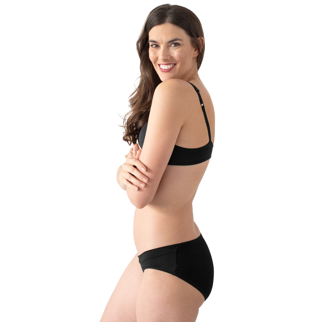 Under-The-Bump Bikini Underwear (5-Pack) Maternity/Postpartum Black/Beige