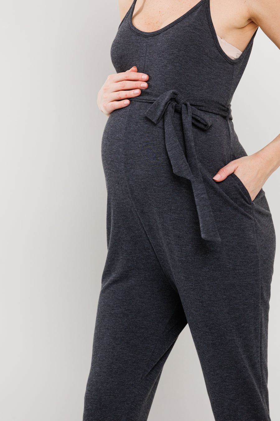 Atlanta Belted Charcoal Jumpsuit