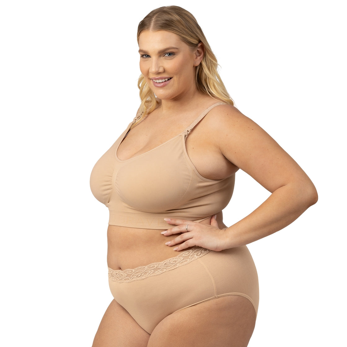 Super Busty Sublime® Hands-Free Pumping & Nursing Bra in Beige