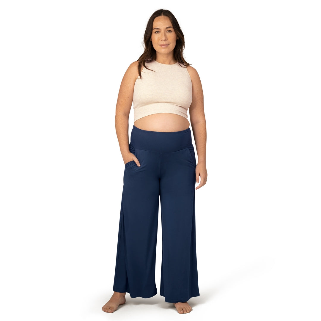 Bamboo Wide Leg Navy Lounge Pant