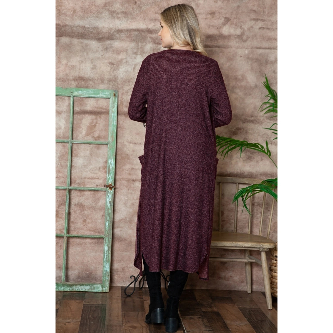 Miriam Burgundy Maxi Cardigan