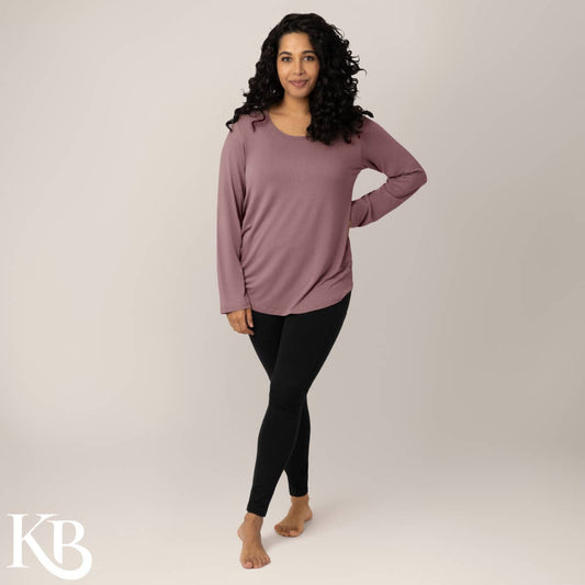 Bamboo Nursing & Maternity Long Sleeve T-Shirt in Twilight