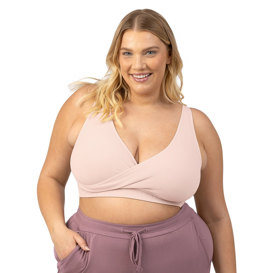 Sublime® Adjustable Crossover Nursing & Lounge Bra in Soft Pink