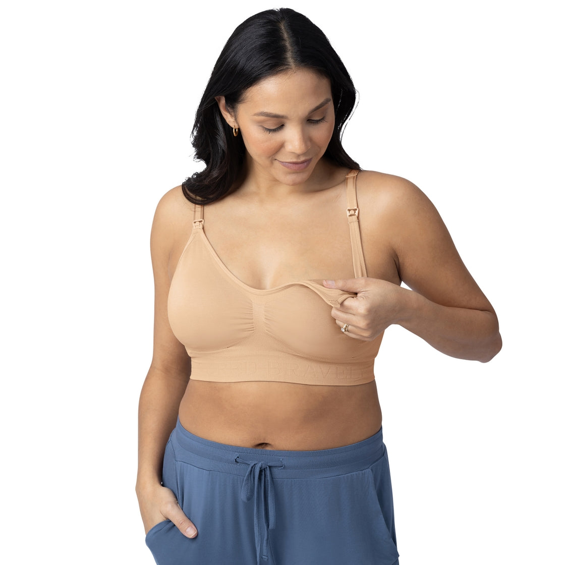 Super Busty Sublime® Hands-Free Pumping & Nursing Bra in Beige