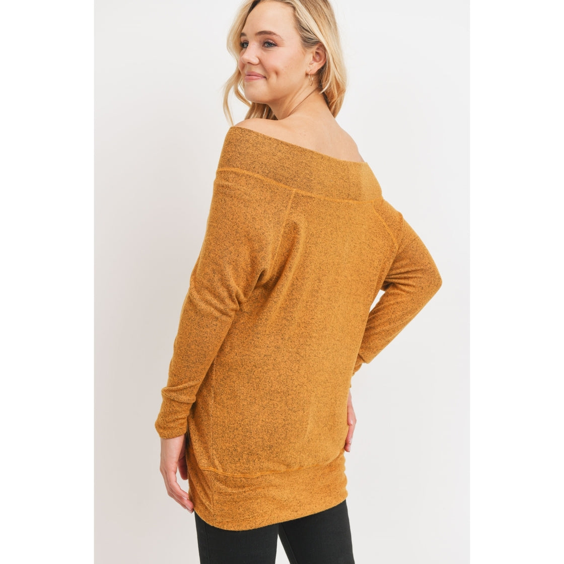 Brianna Off The Shoulder Top in Mustard