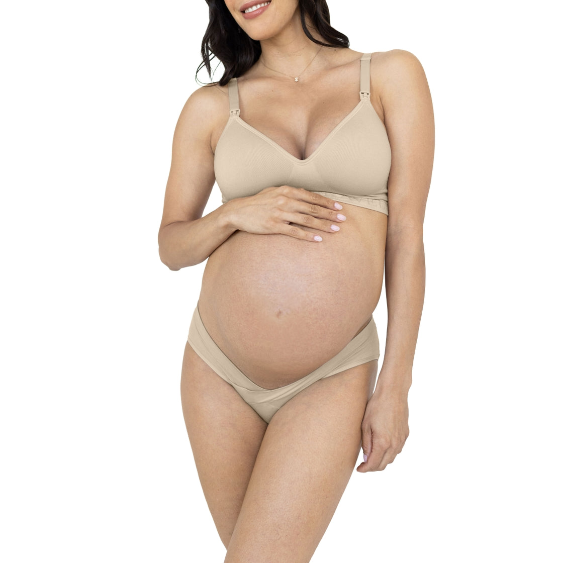 Under-The-Bump Bikini Underwear (5-Pack) Maternity/Postpartum Black/Beige