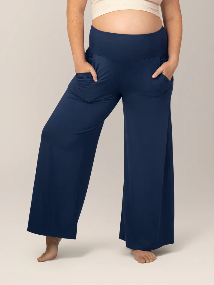 Bamboo Wide Leg Navy Lounge Pant