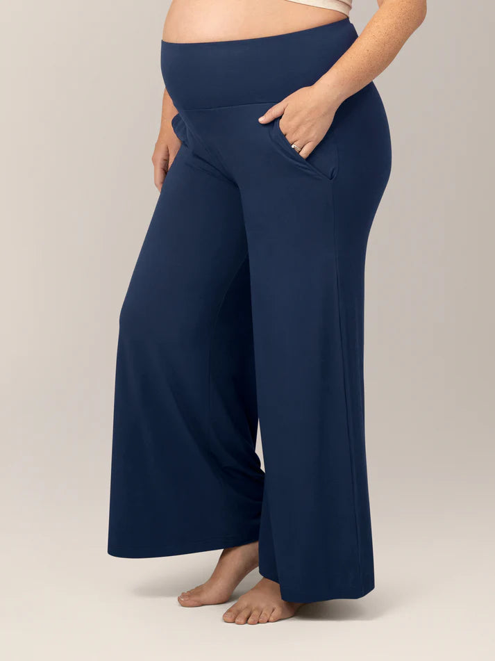 Bamboo Wide Leg Navy Lounge Pant