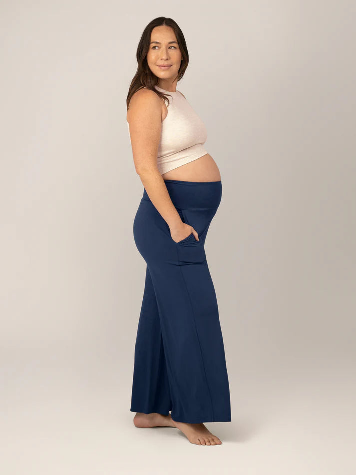 Bamboo Wide Leg Navy Lounge Pant