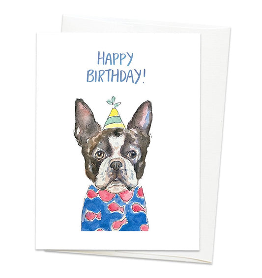 Boston Terrier Birthday Card