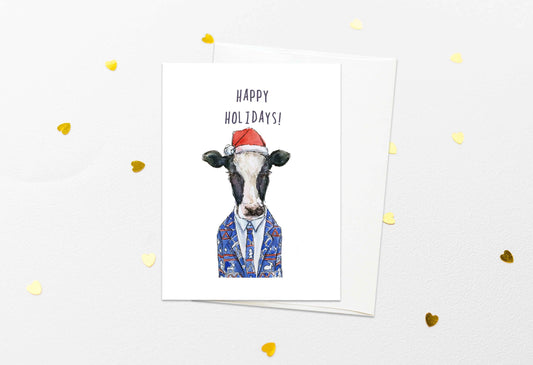 Cow Holiday Card