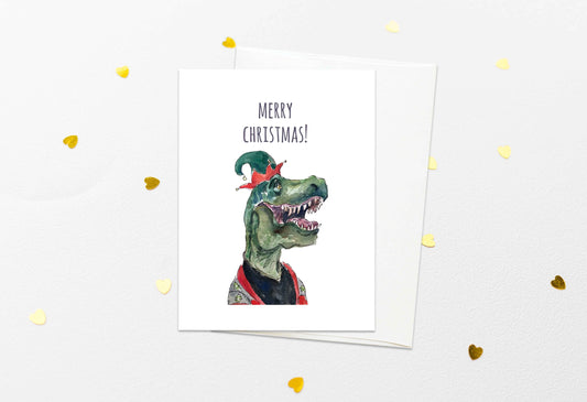 Dinosaur Christmas Card