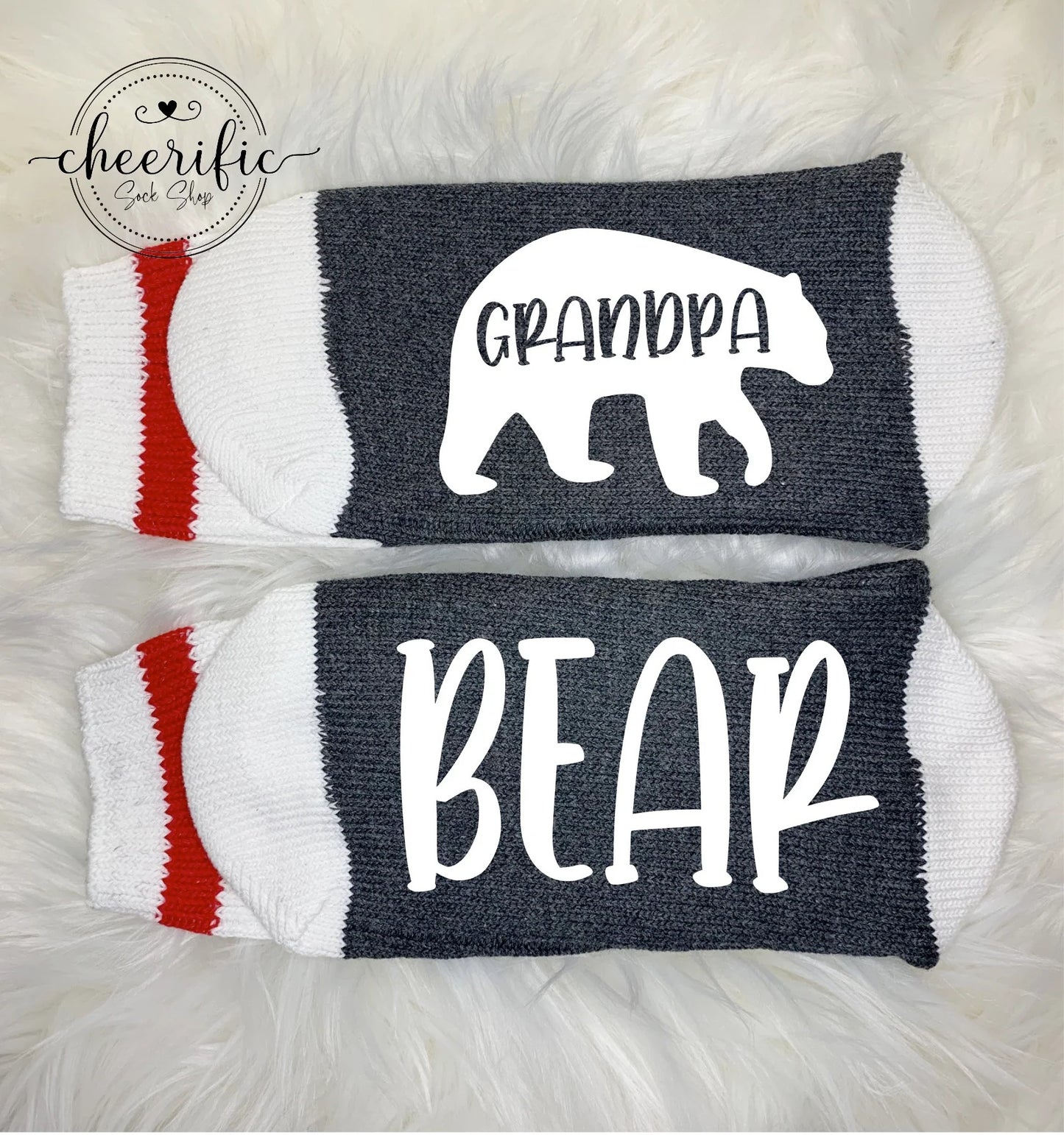 Grandpa Bear Socks in Dark Grey