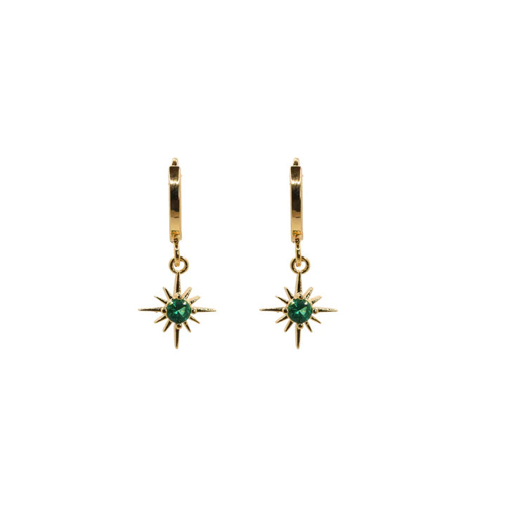 Ignis Emerald Huggies Earrings