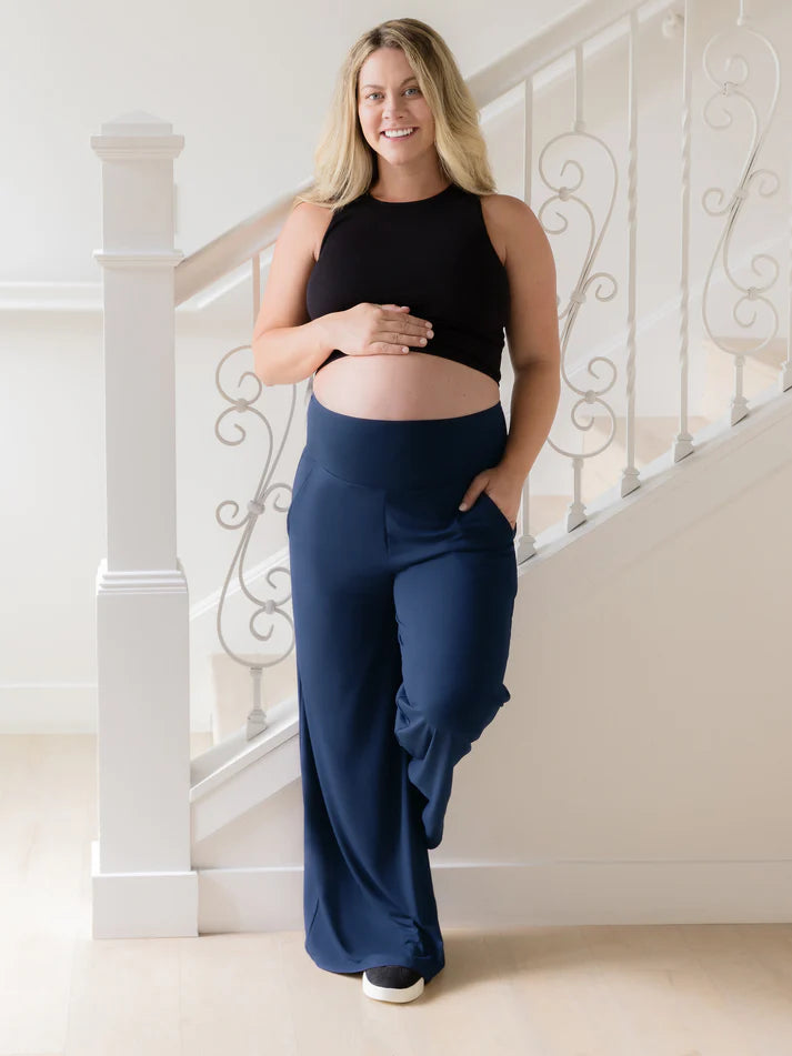 Bamboo Wide Leg Navy Lounge Pant