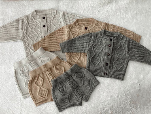 Nolan 2 Piece Knit Set in Heather Grey