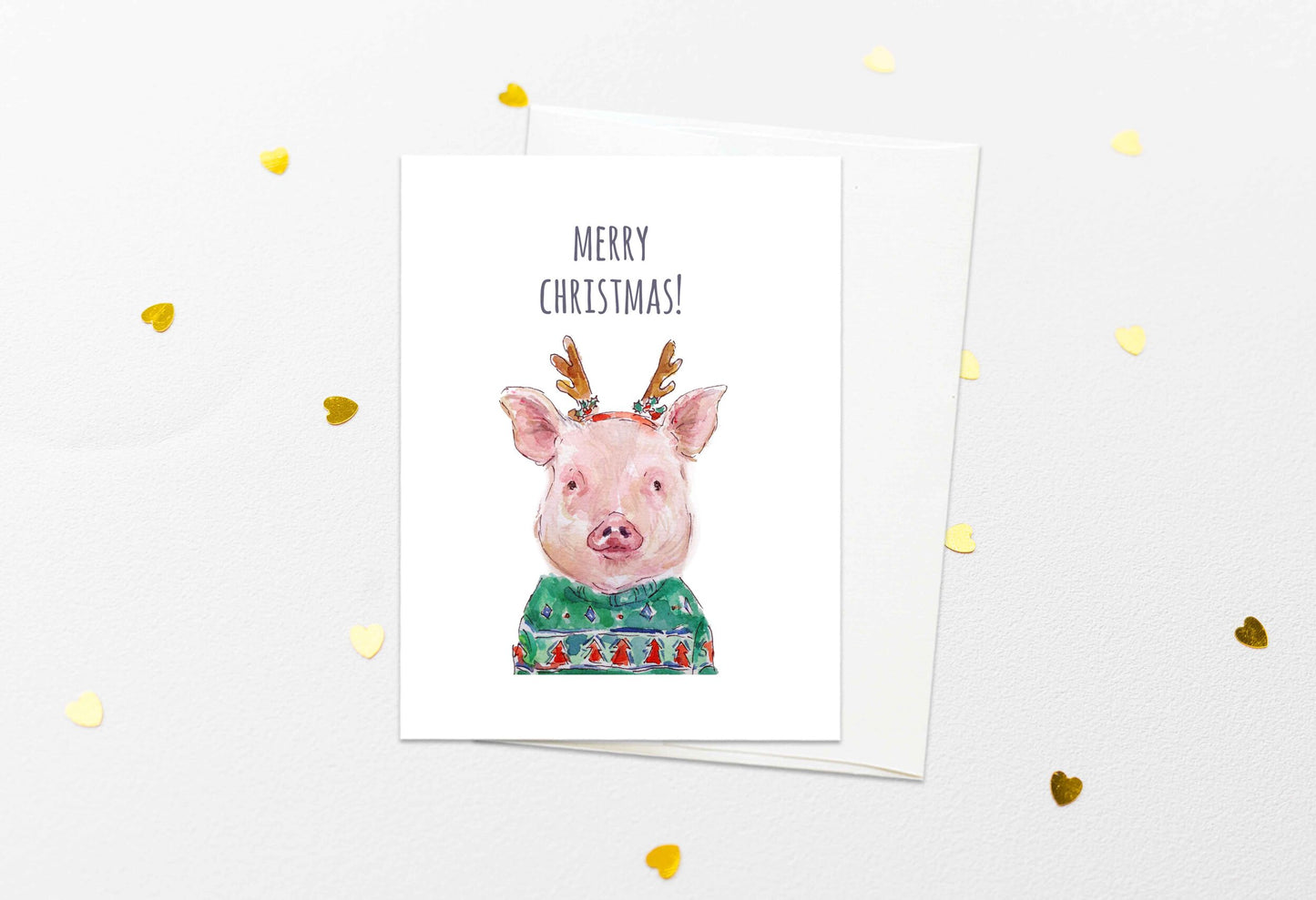 Pig Christmas Card