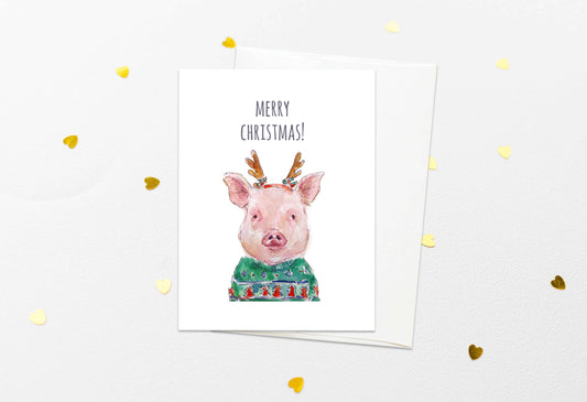 Pig Christmas Card