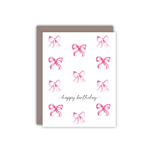 Pink Bow Coquette Birthday Card