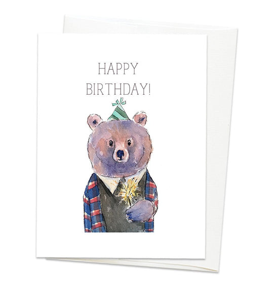 Purple Birthday Bear Card