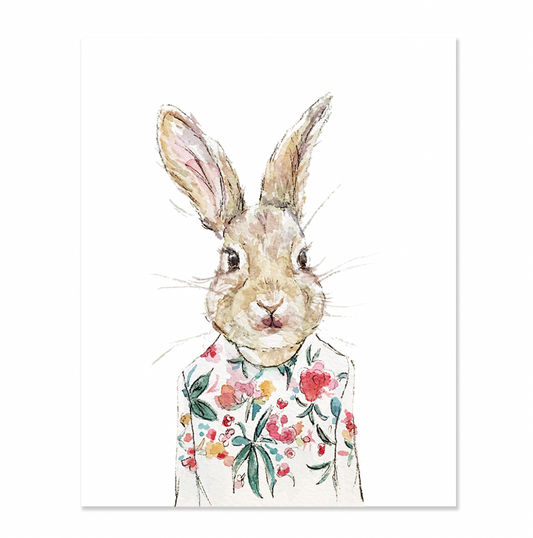 Floral Rabbit Print