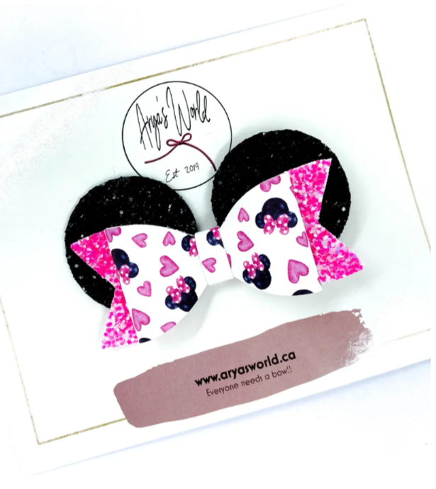 Mouse Ears Bow Hair Clip