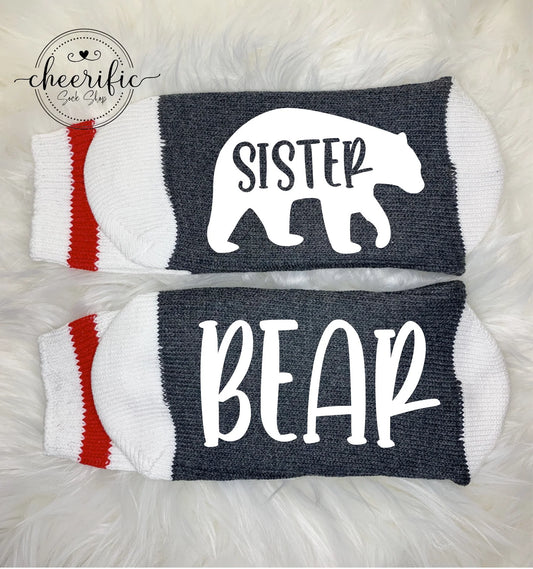 Sister Bear Socks in Dark Grey