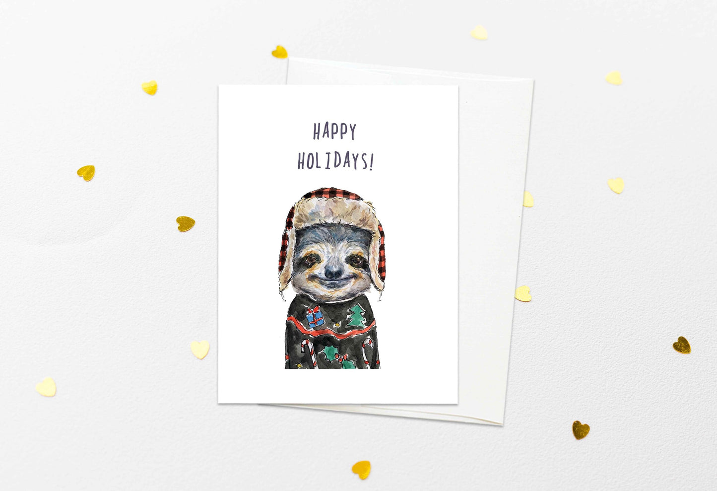 Sloth Holiday Card