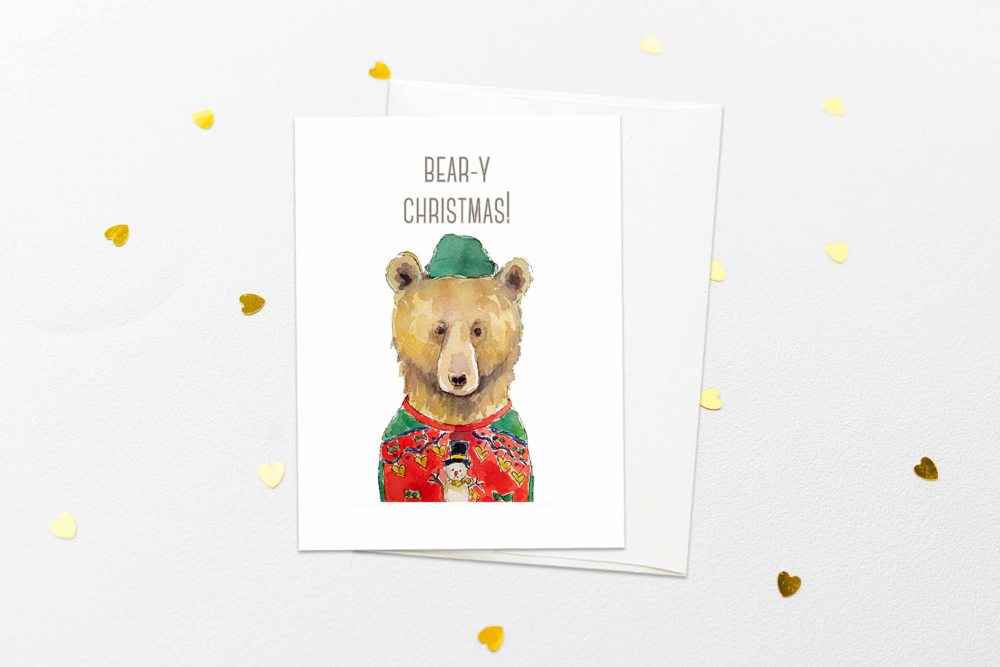 Christmas Sweater Bear Christmas Card