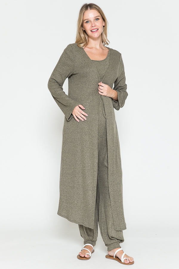 Whitley Tank Top, Joggers & Maxi Cardigan 3 Piece Set