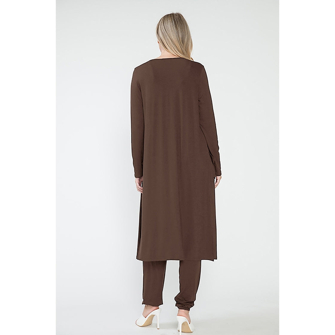 Emmaline Choco Jumpsuit & Long Cardigan 3 Piece Set