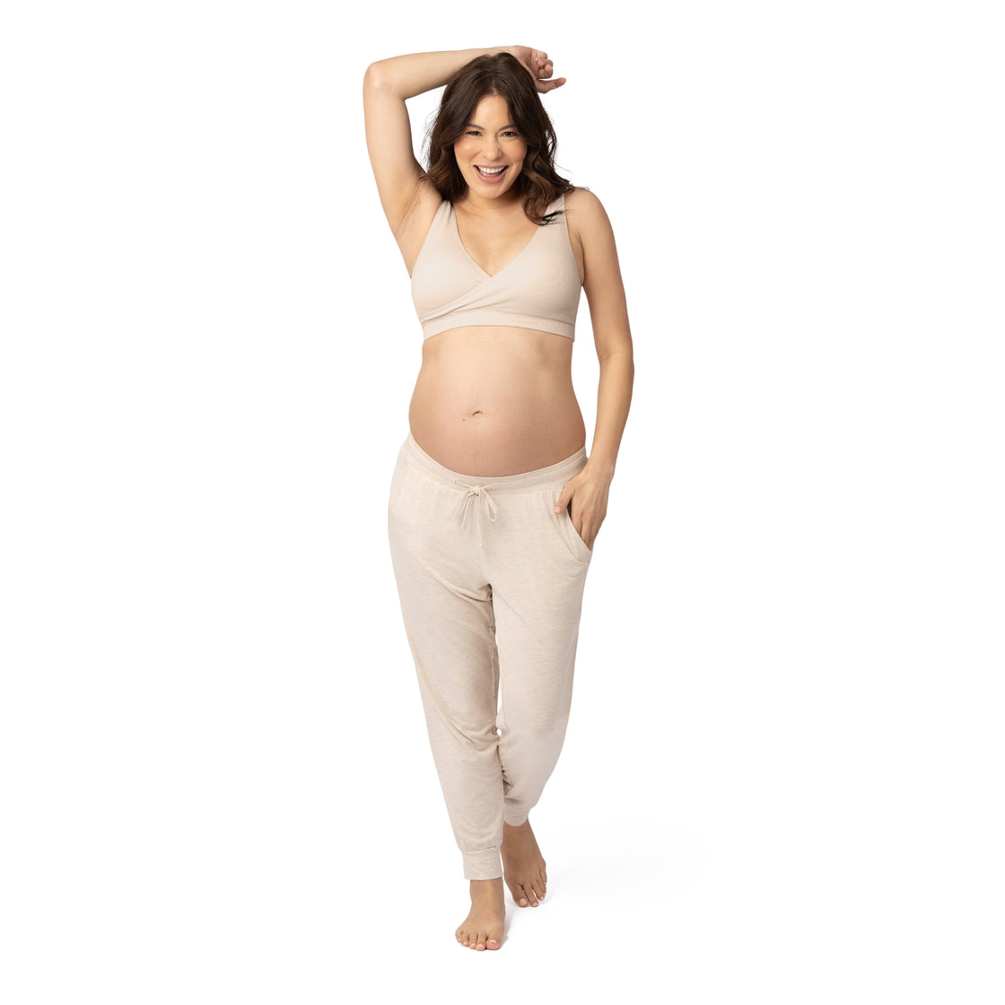 Everyday Maternity & Postpartum Lounge Joggers in Oatmeal Heather