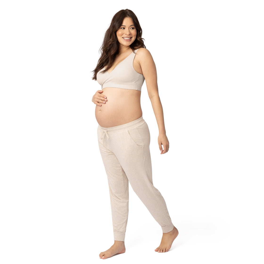 Everyday Maternity & Postpartum Lounge Joggers in Oatmeal Heather