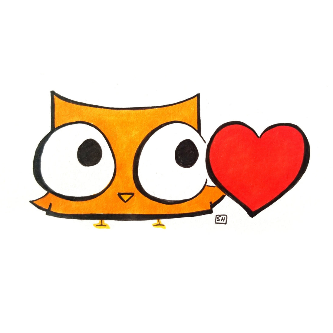 Owl with a Heart Greeting Card