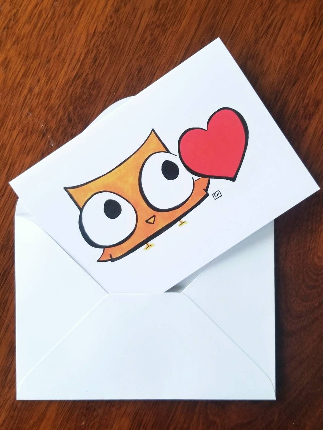 Owl with a Heart Greeting Card