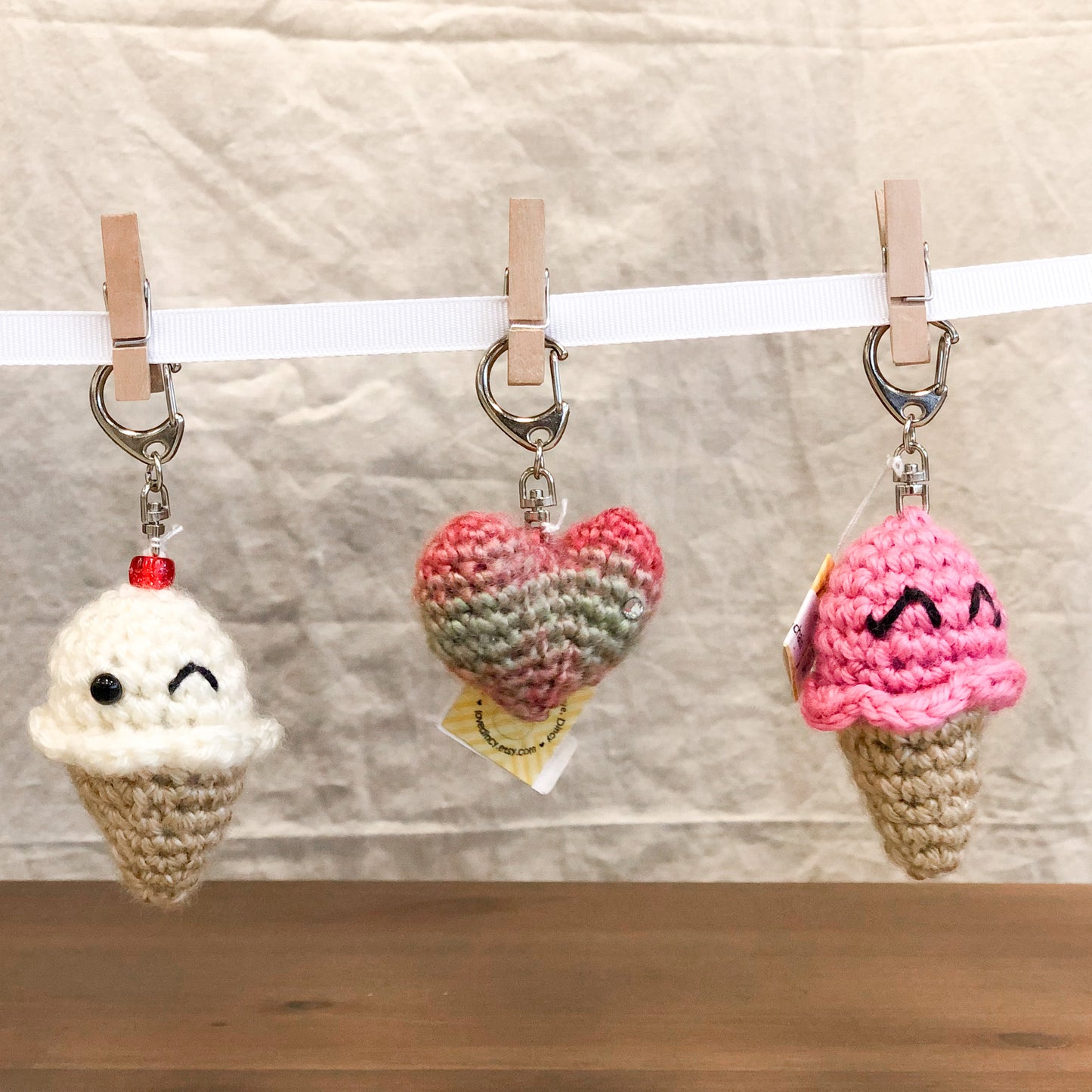 Heart Crochet Keychains