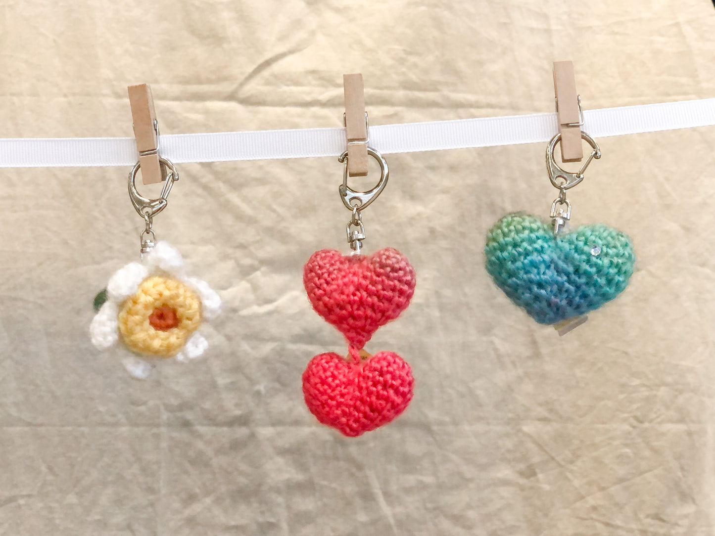 Heart Crochet Keychains